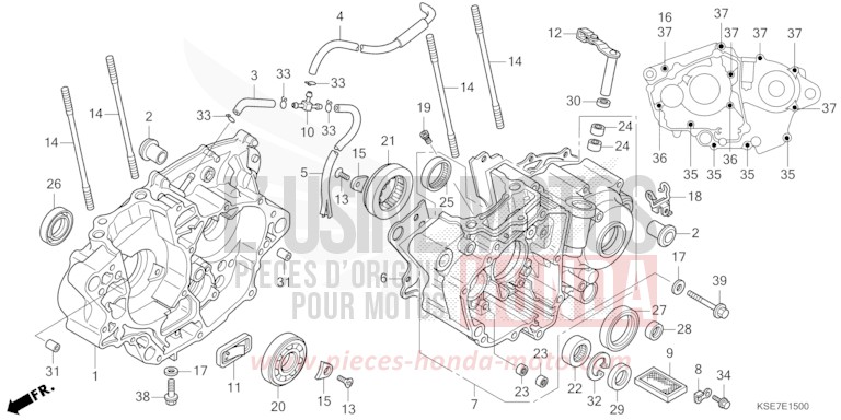 CARTER MOTEUR de CRF150R "Grandes Roues" EXTREME RED (R292) 2022
